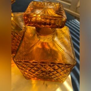 Amber Glass Decorative Bottle